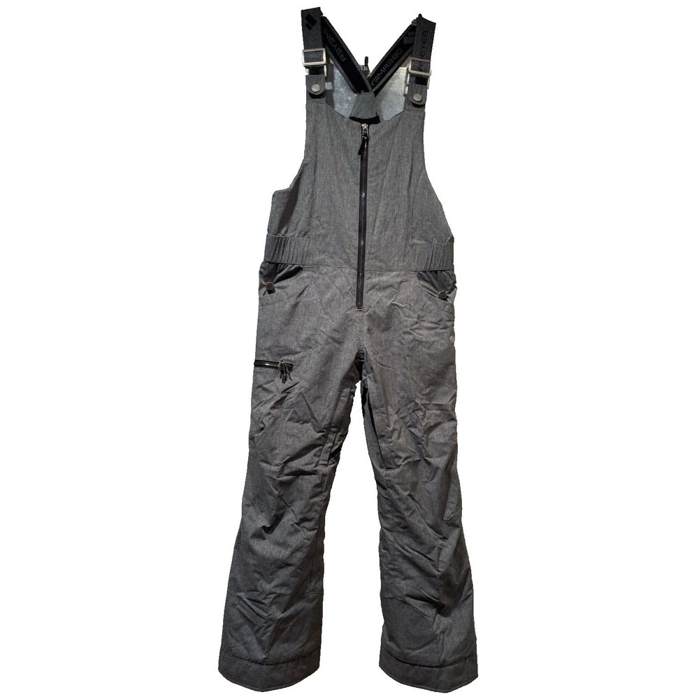 Bib Ski Snow Pants OBERMEYER Anya Charcoal Insulated Teen M 10-12 Extended Wear